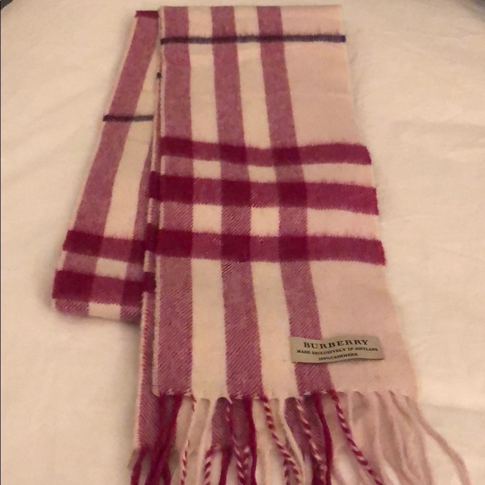 Pink Burberry scarf